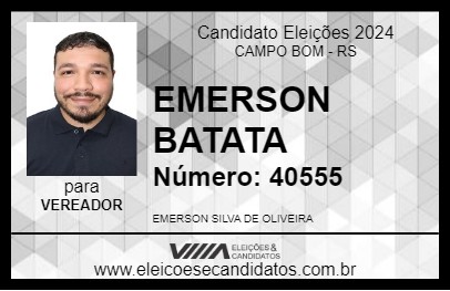 Candidato EMERSON BATATA 2024 - CAMPO BOM - Eleições