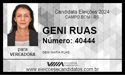 Candidato GENI RUAS 2024 - CAMPO BOM - Eleições