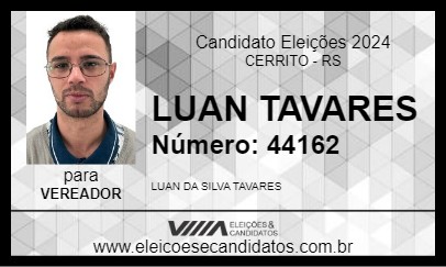 Candidato LUAN TAVARES 2024 - CERRITO - Eleições