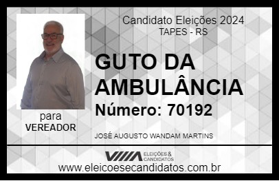 Candidato GUTO DA AMBULÂNCIA 2024 - TAPES - Eleições