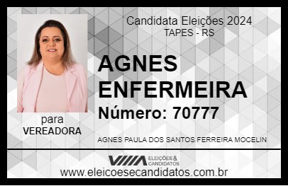 Candidato AGNES ENFERMEIRA 2024 - TAPES - Eleições