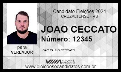 Candidato JOAO CECCATO 2024 - CRUZALTENSE - Eleições