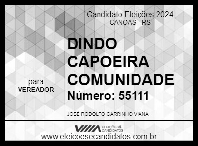 Candidato DINDO CAPOEIRA COMUNIDADE 2024 - CANOAS - Eleições