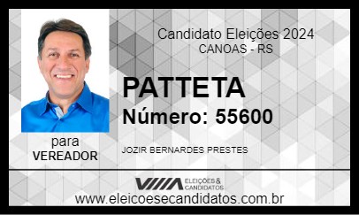 Candidato PATTETA 2024 - CANOAS - Eleições