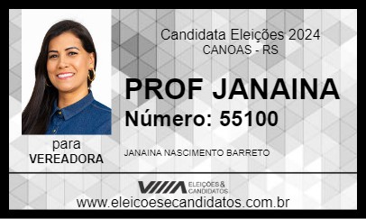 Candidato PROF JANAINA 2024 - CANOAS - Eleições