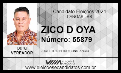 Candidato ZICO D OYA 2024 - CANOAS - Eleições