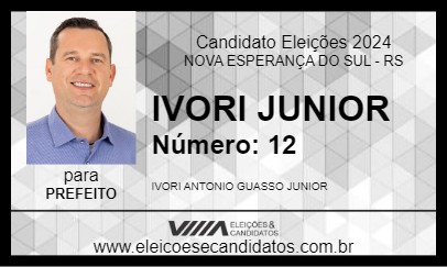 Candidato IVORI JUNIOR 2024 - NOVA ESPERANÇA DO SUL - Eleições