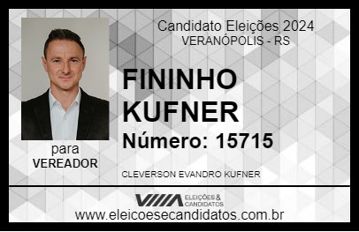 Candidato FININHO KUFNER 2024 - VERANÓPOLIS - Eleições