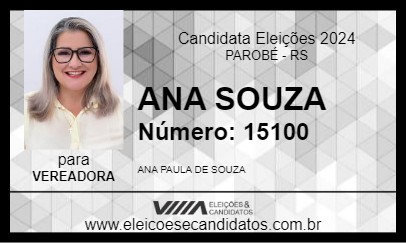 Candidato ANA SOUZA 2024 - PAROBÉ - Eleições