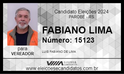 Candidato FABIANO LIMA 2024 - PAROBÉ - Eleições