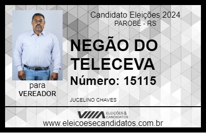 Candidato NEGÃO DO TELECEVA 2024 - PAROBÉ - Eleições