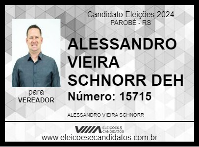 Candidato ALESSANDRO SCHNORR (DEH) 2024 - PAROBÉ - Eleições