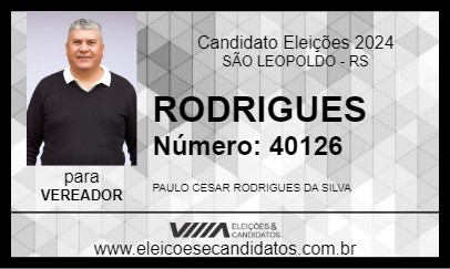 Candidato RODRIGUES 2024 - SÃO LEOPOLDO - Eleições