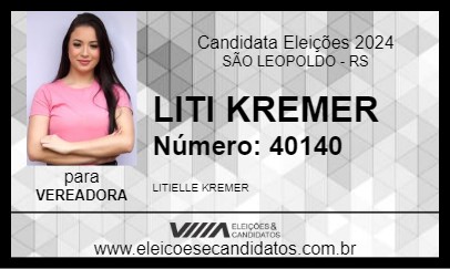 Candidato LITI KREMER 2024 - SÃO LEOPOLDO - Eleições