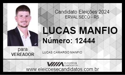 Candidato LUCAS MANFIO 2024 - ERVAL SECO - Eleições