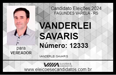 Candidato VANDERLEI SAVARIS 2024 - FAGUNDES VARELA - Eleições