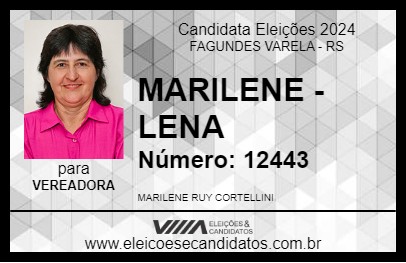 Candidato MARILENE - LENA 2024 - FAGUNDES VARELA - Eleições