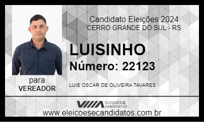 Candidato LUISINHO 2024 - CERRO GRANDE DO SUL - Eleições