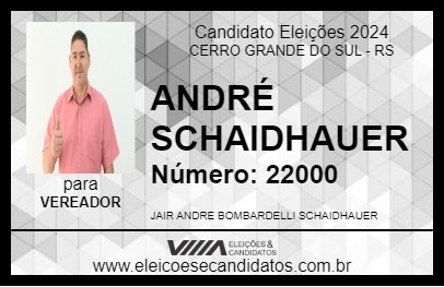 Candidato ANDRÉ SCHAIDHAUER 2024 - CERRO GRANDE DO SUL - Eleições