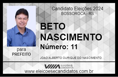 Candidato BETO NASCIMENTO 2024 - BOSSOROCA - Eleições