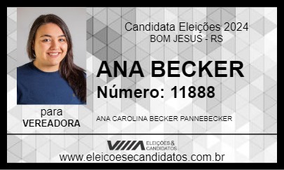 Candidato ANA BECKER 2024 - BOM JESUS - Eleições