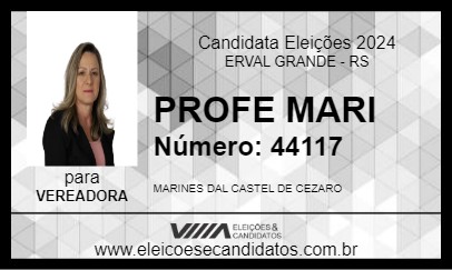 Candidato PROFE MARI 2024 - ERVAL GRANDE - Eleições