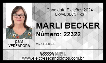 Candidato MARLI BECKER 2024 - ERVAL SECO - Eleições