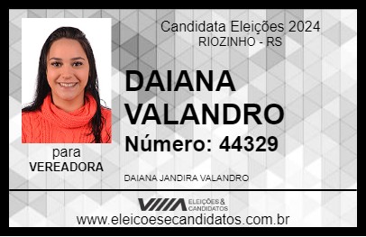 Candidato DAIANA VALANDRO 2024 - RIOZINHO - Eleições