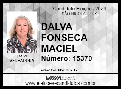 Candidato DALVA FONSECA MACIEL 2024 - SÃO NICOLAU - Eleições