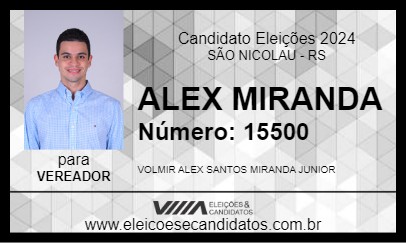 Candidato ALEX MIRANDA 2024 - SÃO NICOLAU - Eleições