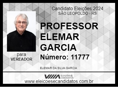 Candidato PROFESSOR ELEMAR GARCIA 2024 - SÃO LEOPOLDO - Eleições