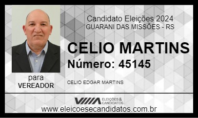 Candidato CELIO MARTINS 2024 - GUARANI DAS MISSÕES - Eleições