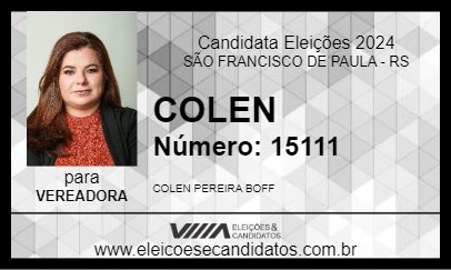 Candidato COLEN 2024 - SÃO FRANCISCO DE PAULA - Eleições