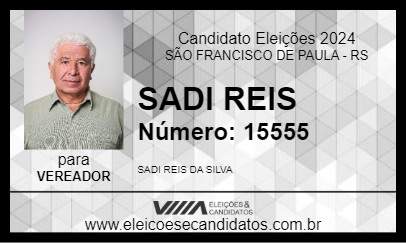 Candidato SADI REIS 2024 - SÃO FRANCISCO DE PAULA - Eleições