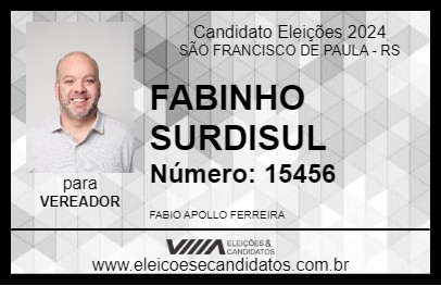 Candidato FABINHO SURDISUL 2024 - SÃO FRANCISCO DE PAULA - Eleições