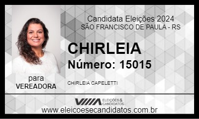 Candidato CHIRLEIA 2024 - SÃO FRANCISCO DE PAULA - Eleições