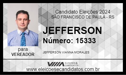 Candidato JEFFERSON 2024 - SÃO FRANCISCO DE PAULA - Eleições