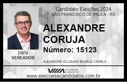 Candidato ALEXANDRE CORUJA 2024 - SÃO FRANCISCO DE PAULA - Eleições