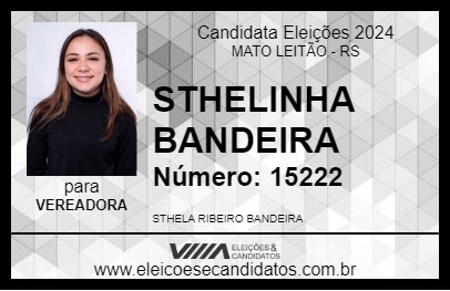 Candidato STHELINHA BANDEIRA 2024 - MATO LEITÃO - Eleições