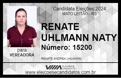 Candidato RENATE UHLMANN NATY 2024 - MATO LEITÃO - Eleições