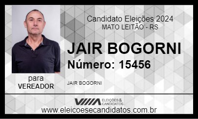 Candidato JAIR BOGORNI 2024 - MATO LEITÃO - Eleições