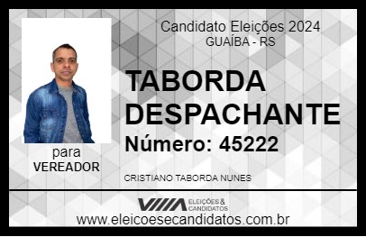 Candidato TABORDA DESPACHANTE 2024 - GUAÍBA - Eleições