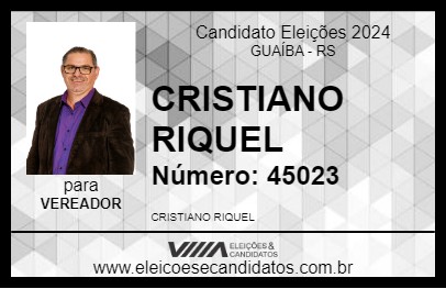 Candidato CRISTIANO RIQUEL 2024 - GUAÍBA - Eleições