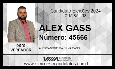 Candidato ALEX GASS 2024 - GUAÍBA - Eleições