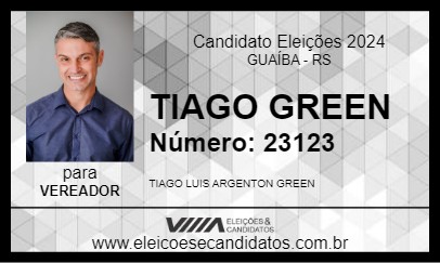 Candidato TIAGO GREEN 2024 - GUAÍBA - Eleições