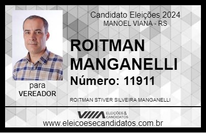 Candidato ROITMAN MANGANELLI 2024 - MANOEL VIANA - Eleições