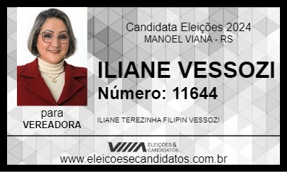 Candidato ILIANE VESSOZI 2024 - MANOEL VIANA - Eleições