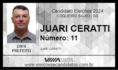 Candidato JUARI CERATTI 2024 - COQUEIRO BAIXO - Eleições