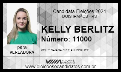 Candidato KELLY BERLITZ 2024 - DOIS IRMÃOS - Eleições