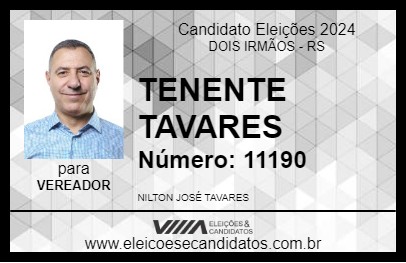 Candidato TENENTE TAVARES 2024 - DOIS IRMÃOS - Eleições